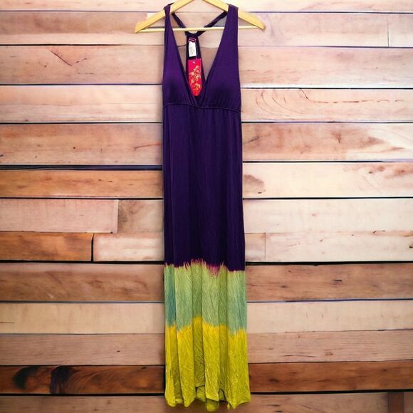Julie's Closet Purple and Yellow Maxi Dress - Picture 1 of 5